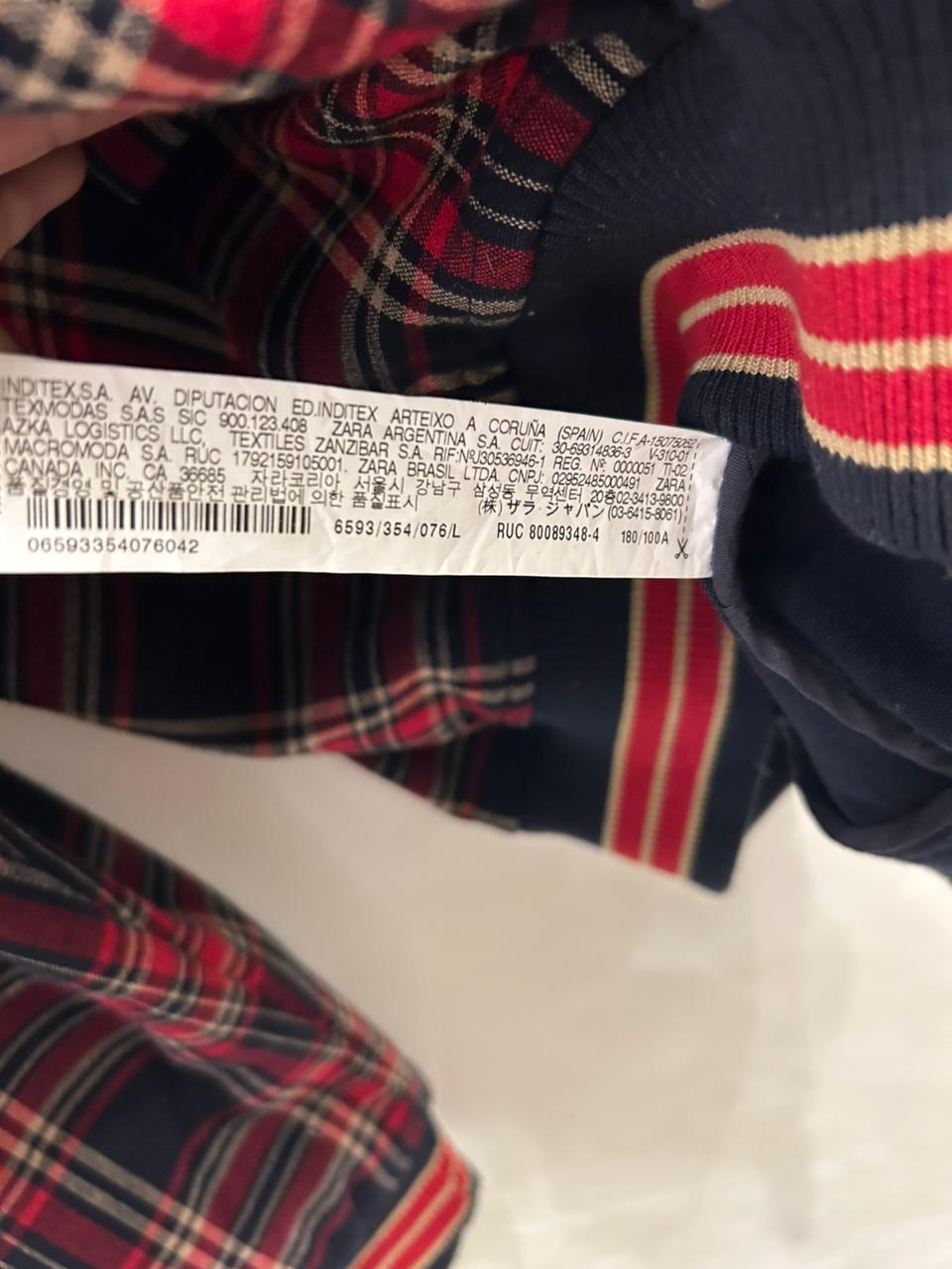 Zara Tartan Plaid Bomber Jacket