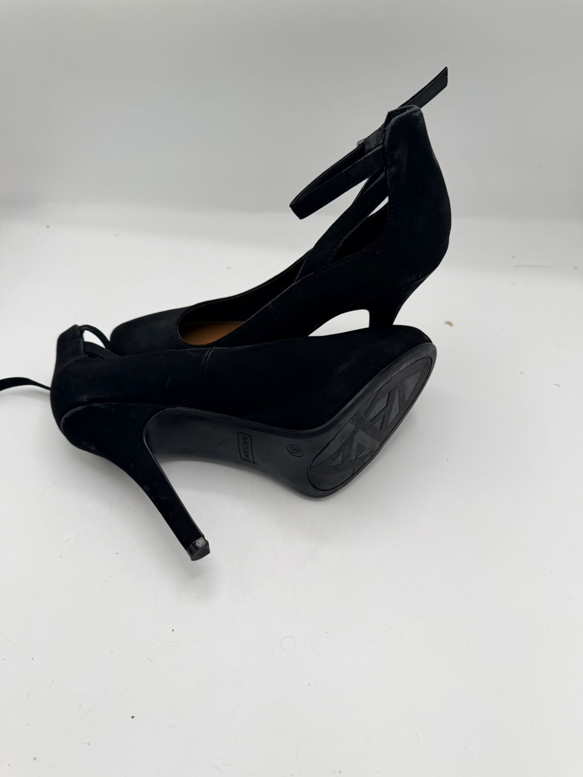 Andiamo Black Ankle-Strap High Heels