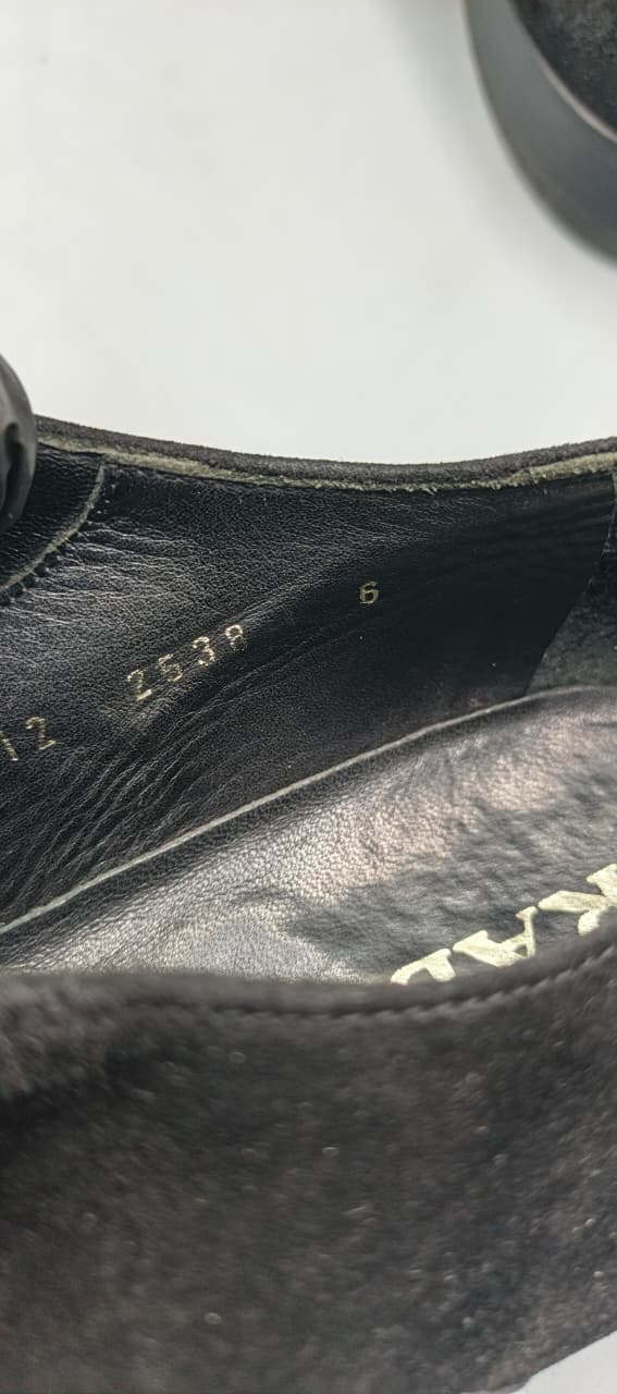 Prada Black Suede Pointed Toe Lace-Up Shoes