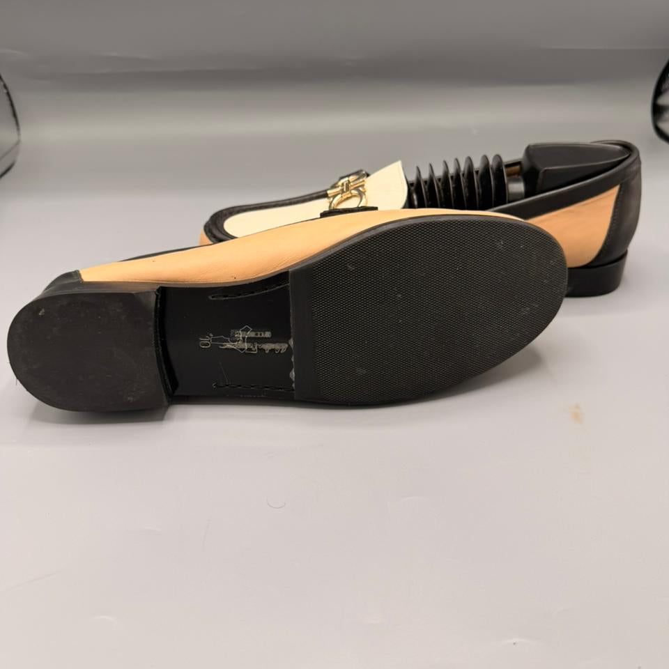 Salvatore Ferragamo Women’s Gancini Loafers (Almond / Nero)