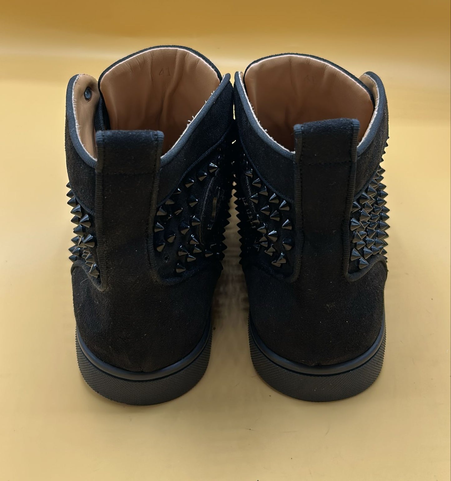 Christian Louboutin Spiked Suede High Top Sneakers