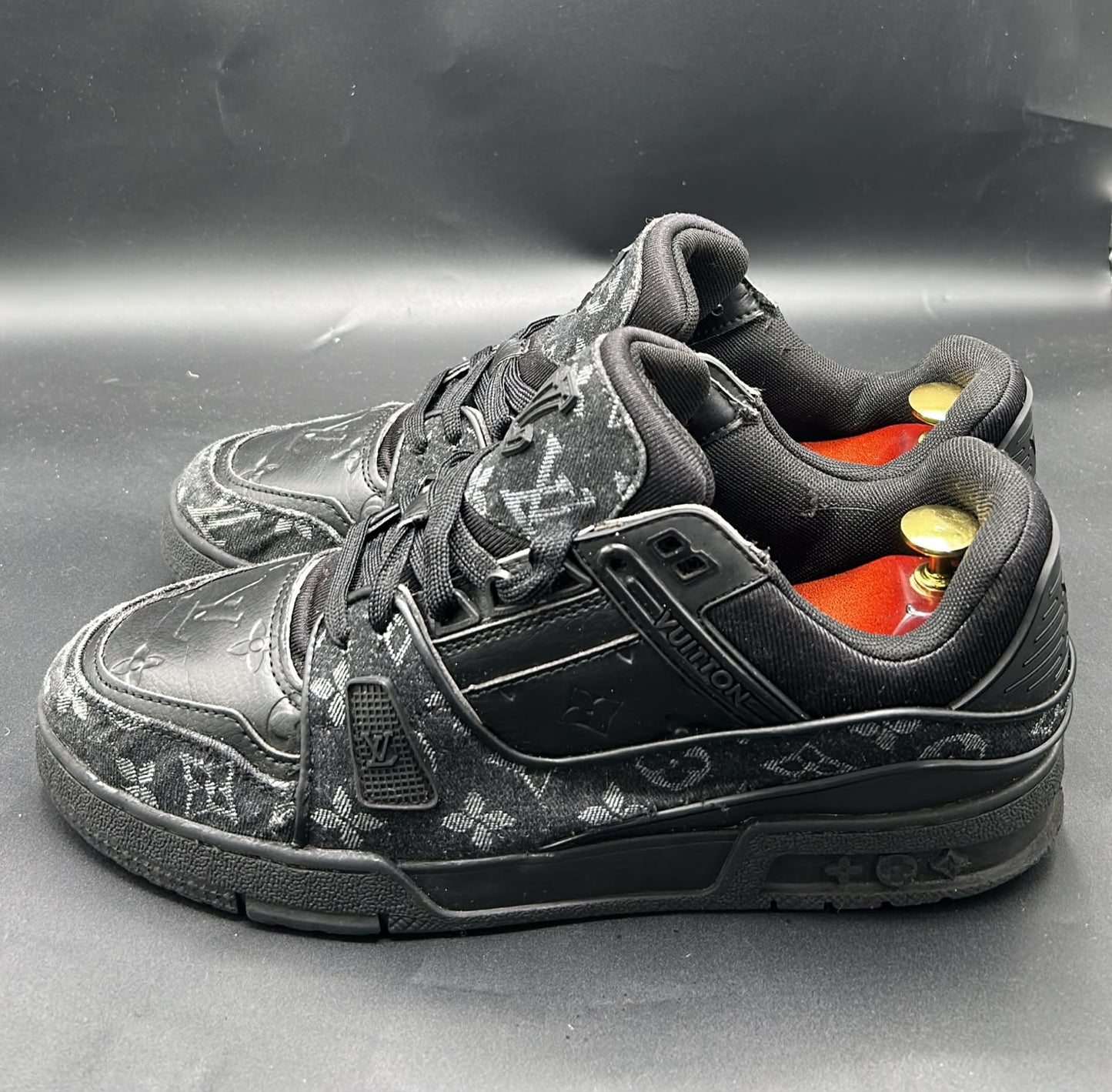 Louis Vuitton Black Monogram Low-Top Sneakers