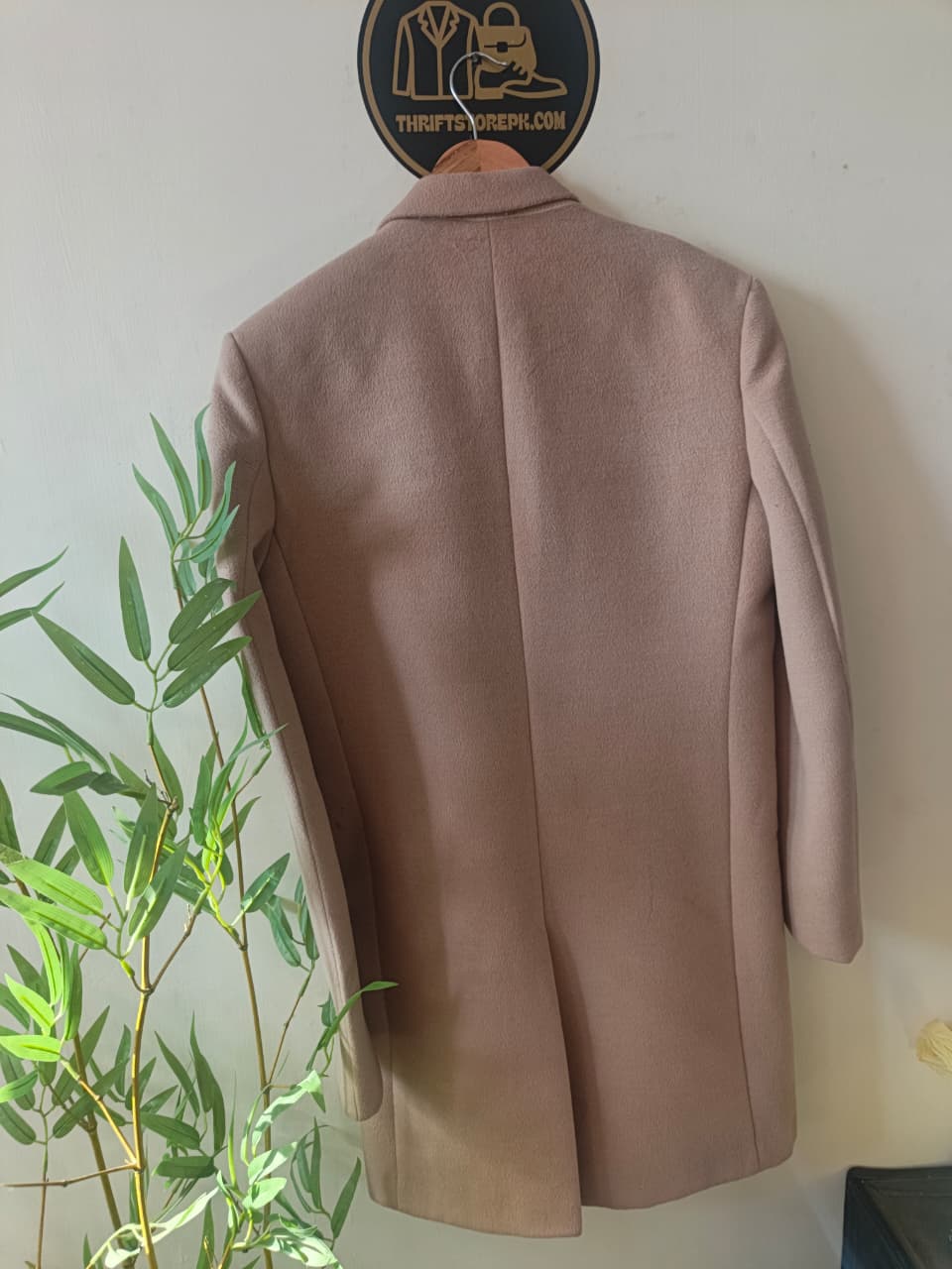 Charcoal Notch Lapel Smart Fit Long Coat