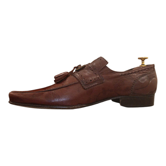 Just Cavalli Men’s Brown Leather Tassel Loafers