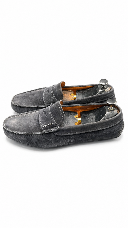 Prada suede penny loafer/driving moccasin