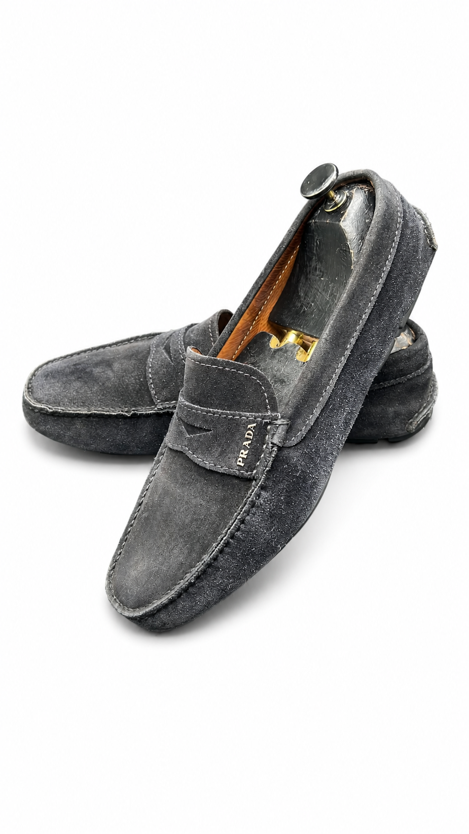 Prada suede penny loafer/driving moccasin