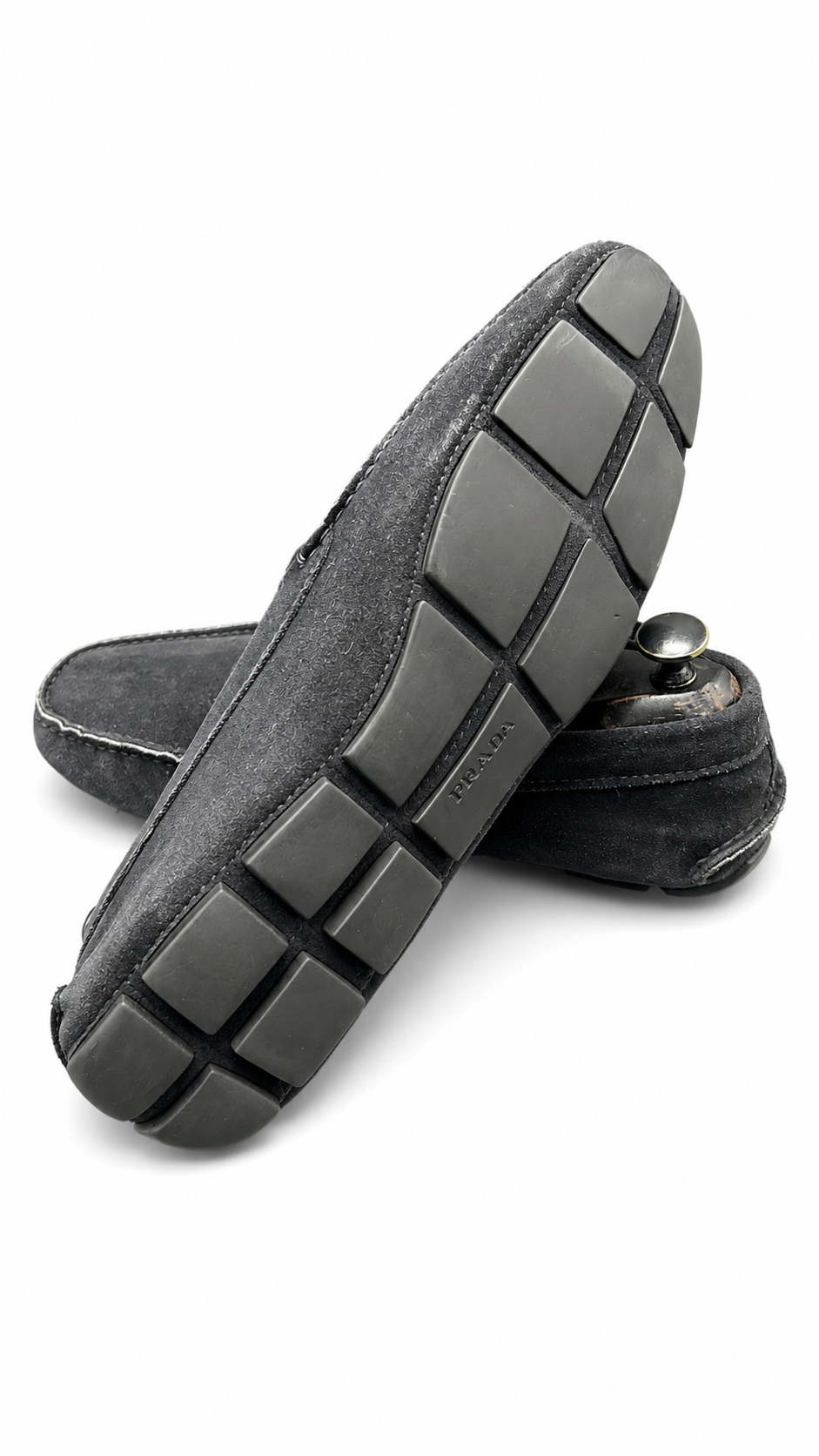 Prada suede penny loafer/driving moccasin