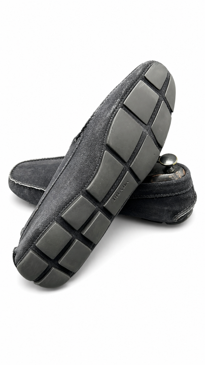 Prada suede penny loafer/driving moccasin