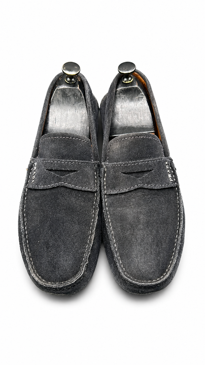 Prada suede penny loafer/driving moccasin