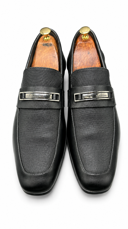 Calvin Klein black leather bit loafer