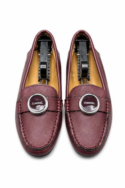 Calvin Klein burgundy leather driving loafer