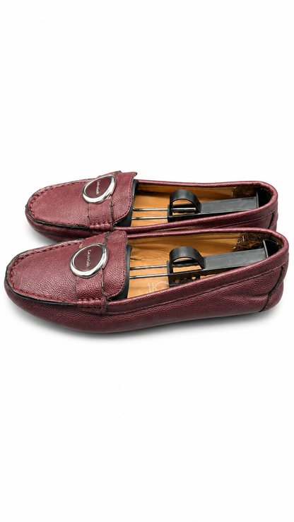 Calvin Klein burgundy leather driving loafer