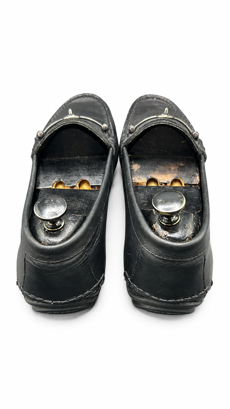 Gucci black leather driving loafer/moccasin