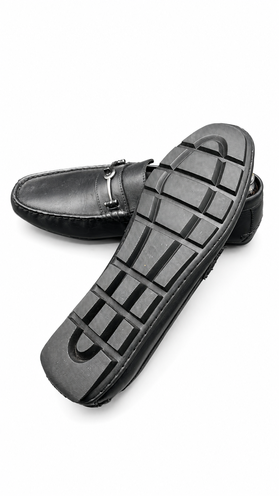 Gucci black leather driving loafer/moccasin