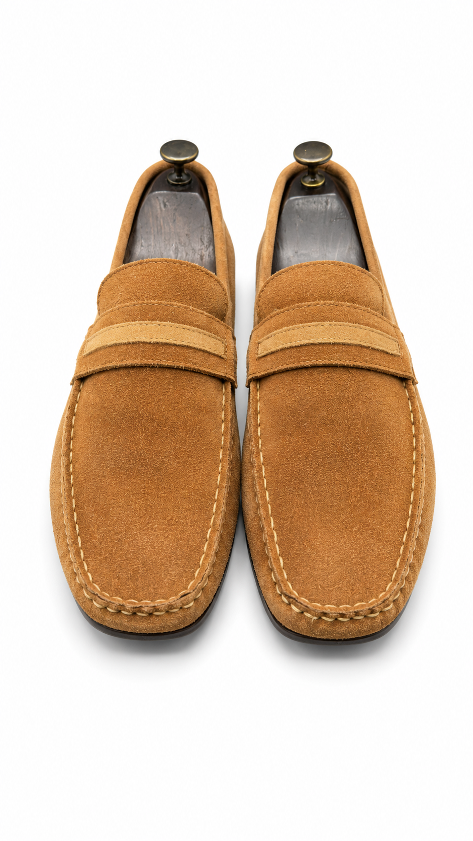 Massiumo Dutti camel suede penny loafer