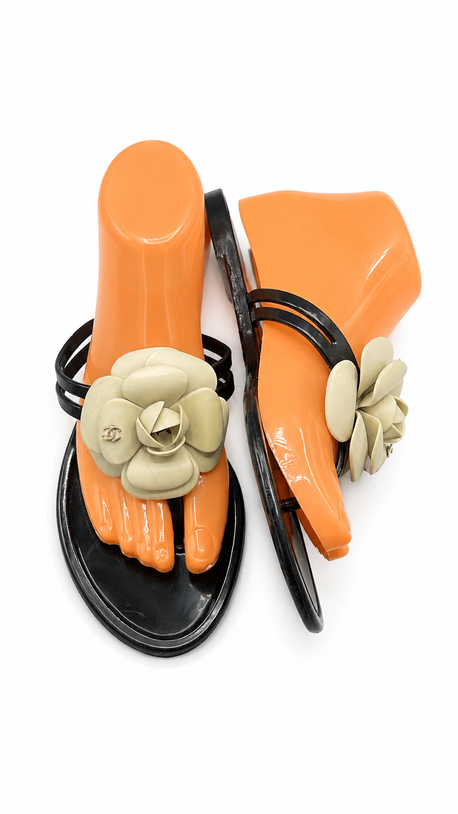Chanel Camellia thong sandals