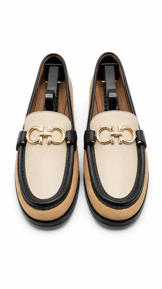 Salvatore Ferragamo tri-tone Gancini loafer