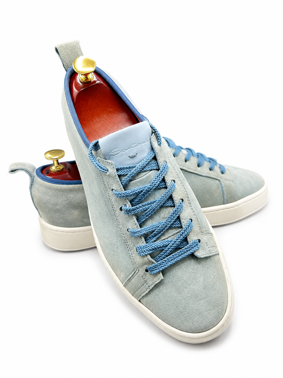 Santoni suede low-top sneaker