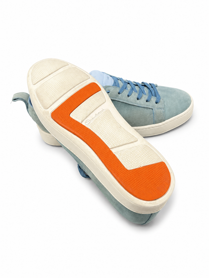 Santoni suede low-top sneaker