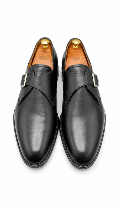 Bexley cool black leather single monk strap shoe