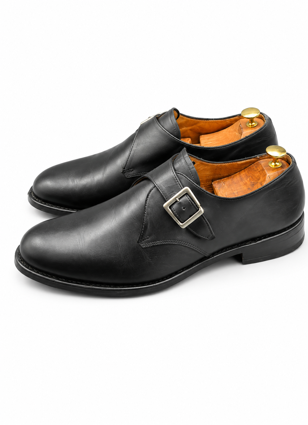 Bexley cool black leather single monk strap shoe