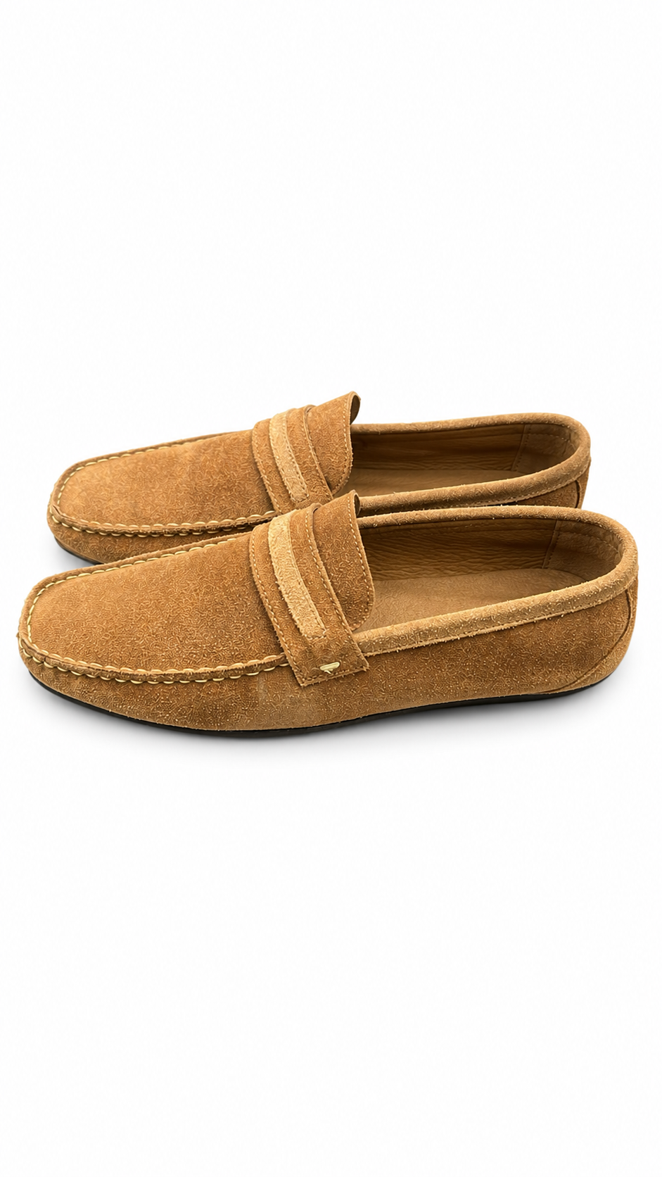 Massiumo Dutti camel suede penny loafer
