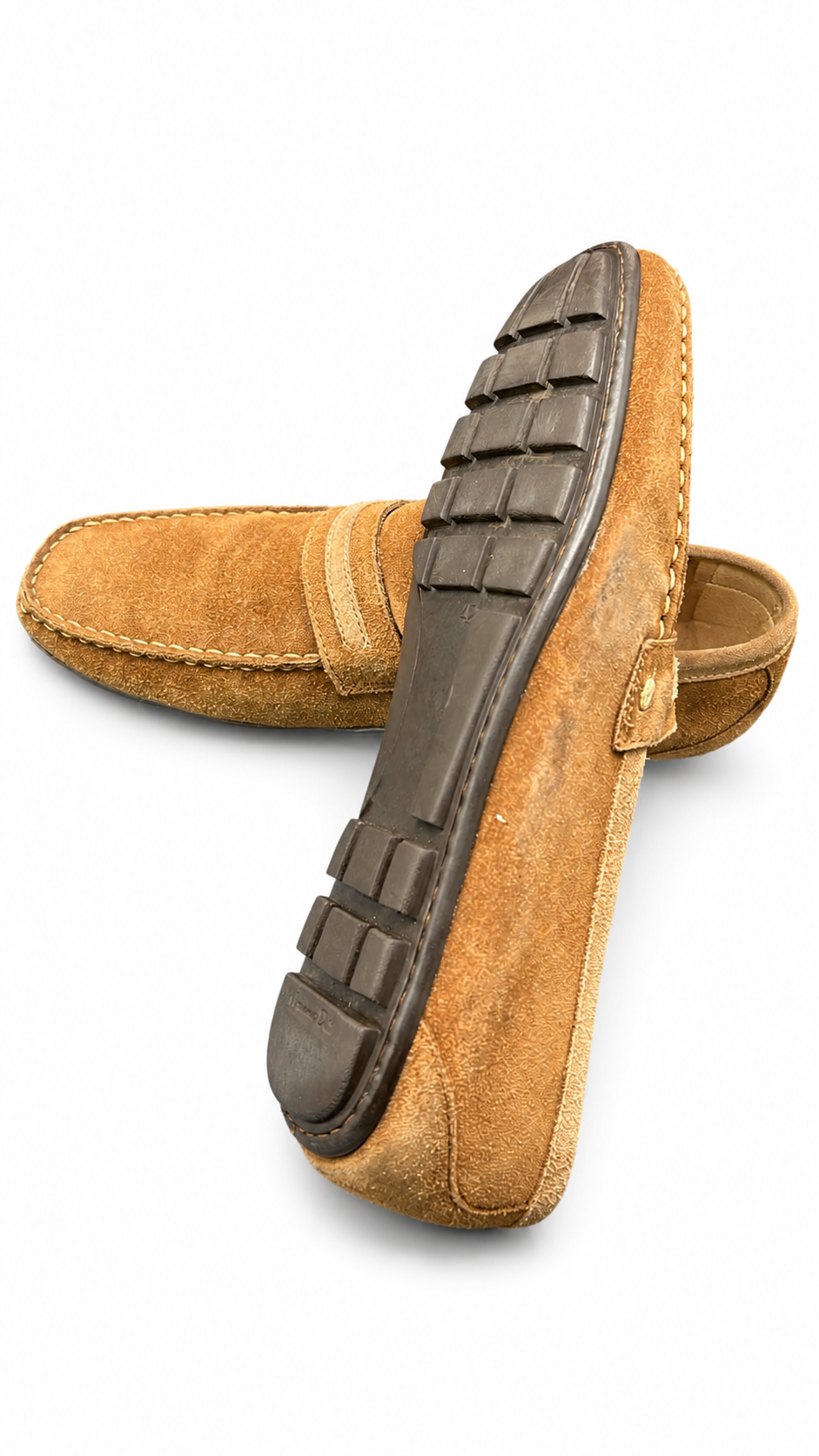 Massiumo Dutti camel suede penny loafer