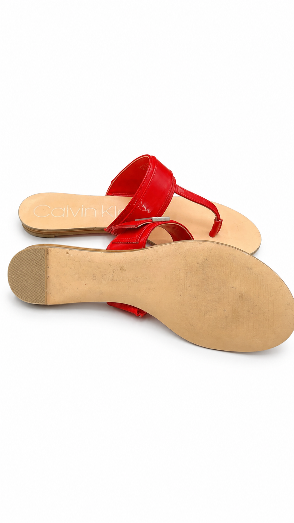 Calvin Klein red patent sandal