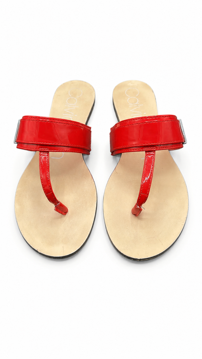 Calvin Klein red patent sandal