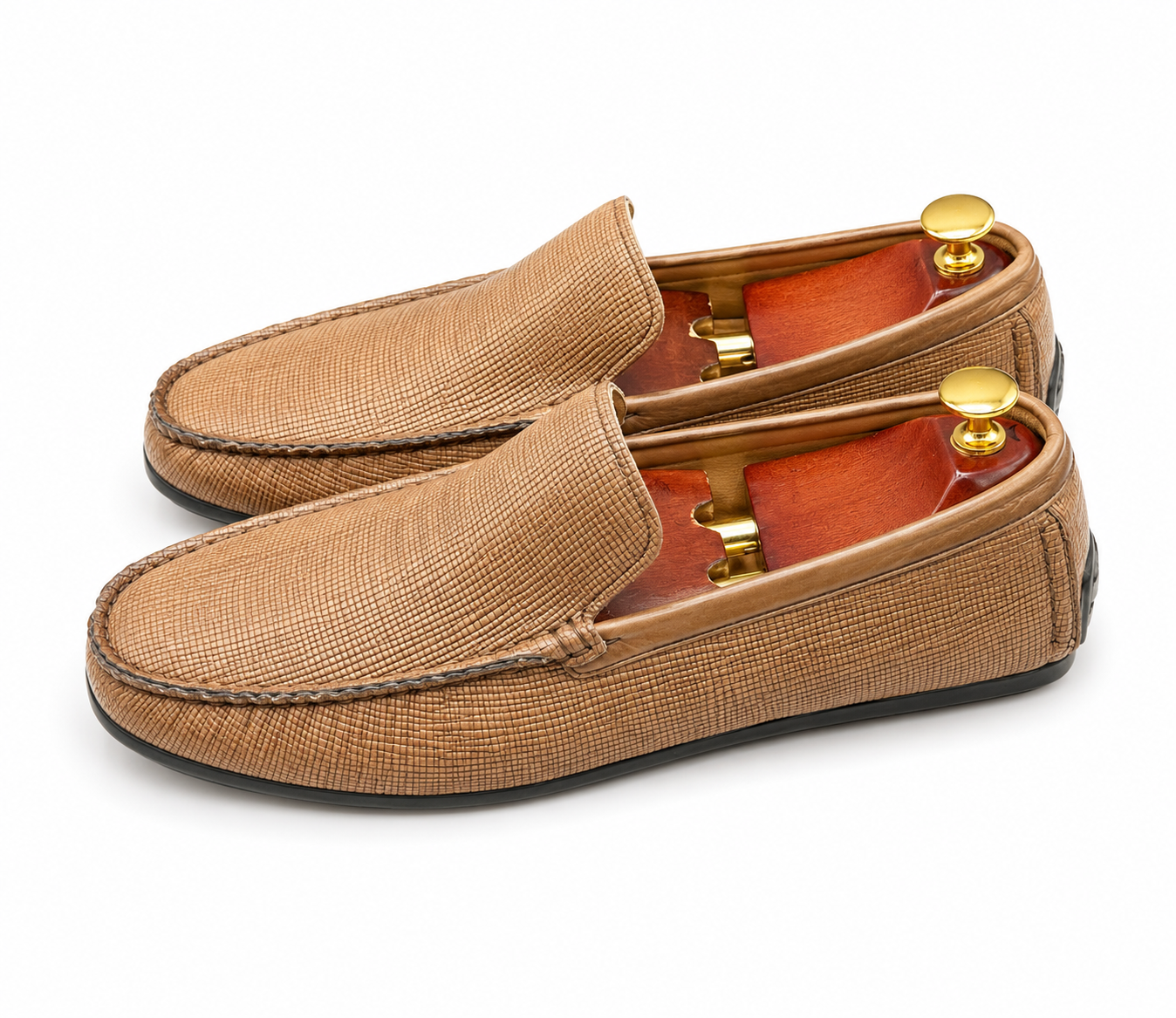 Joop's tan textured leather slip-on loafer