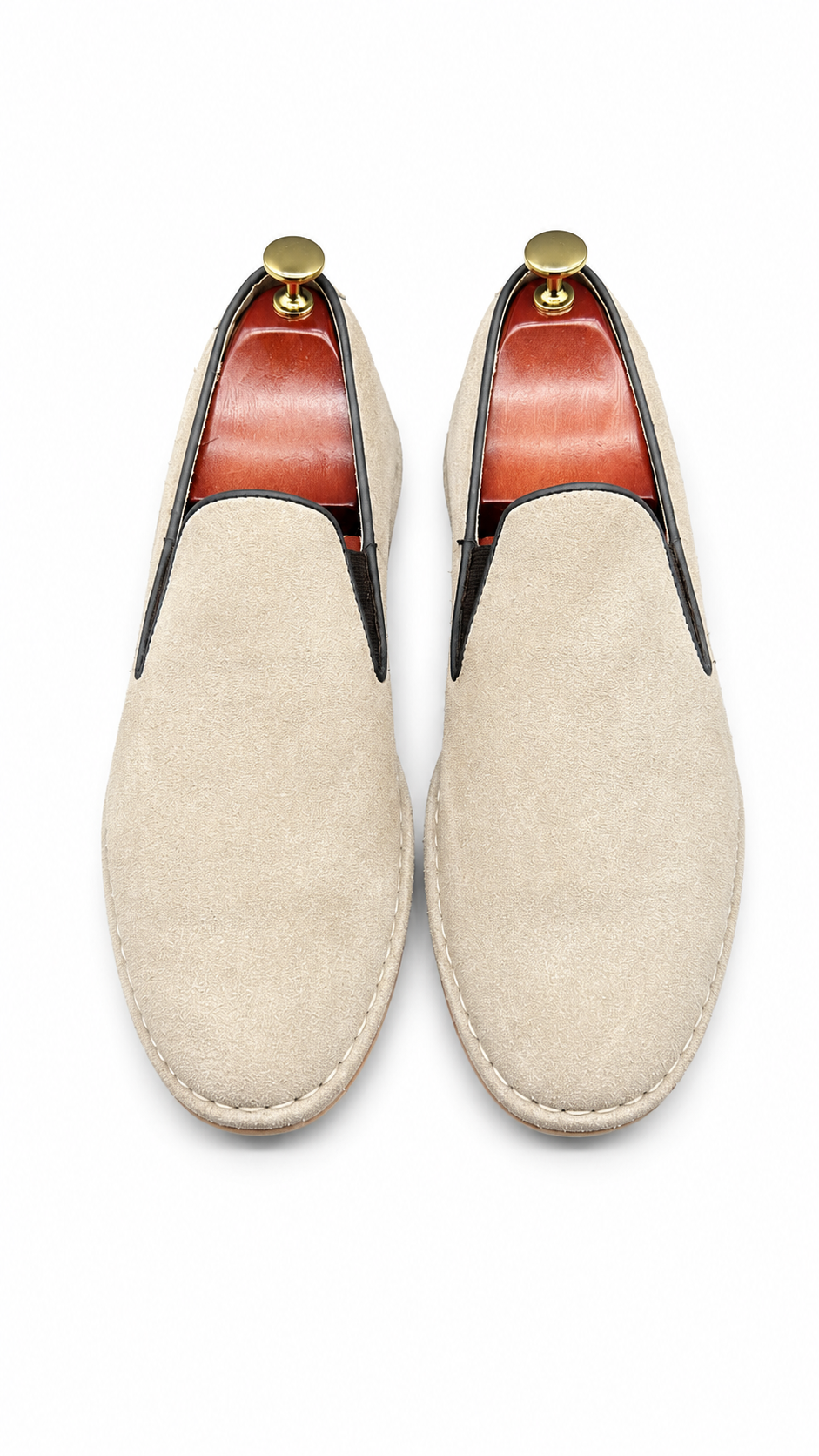 Calvin Klein beige suede slip-on loafer