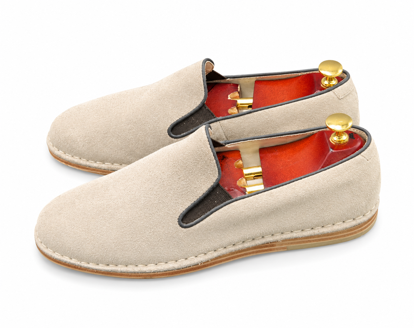 Calvin Klein beige suede slip-on loafer