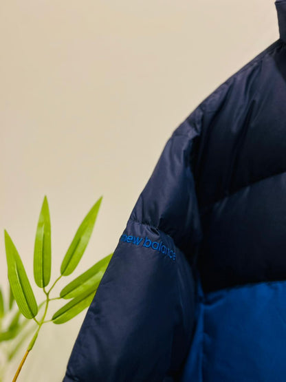 New Balance two-tone navy and blue puffer jacket
