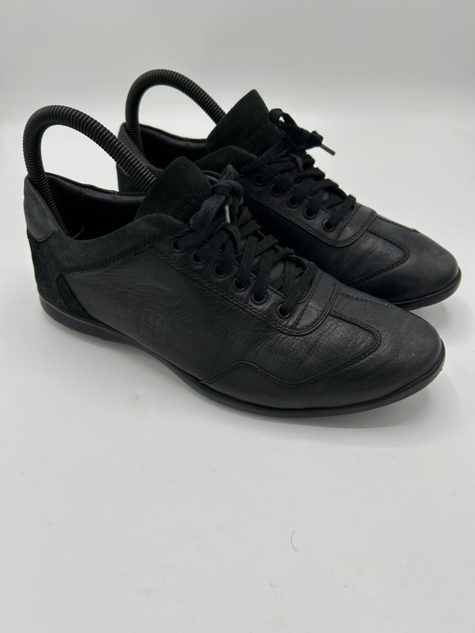 Tommy Hilfiger Black Leather Sneakers