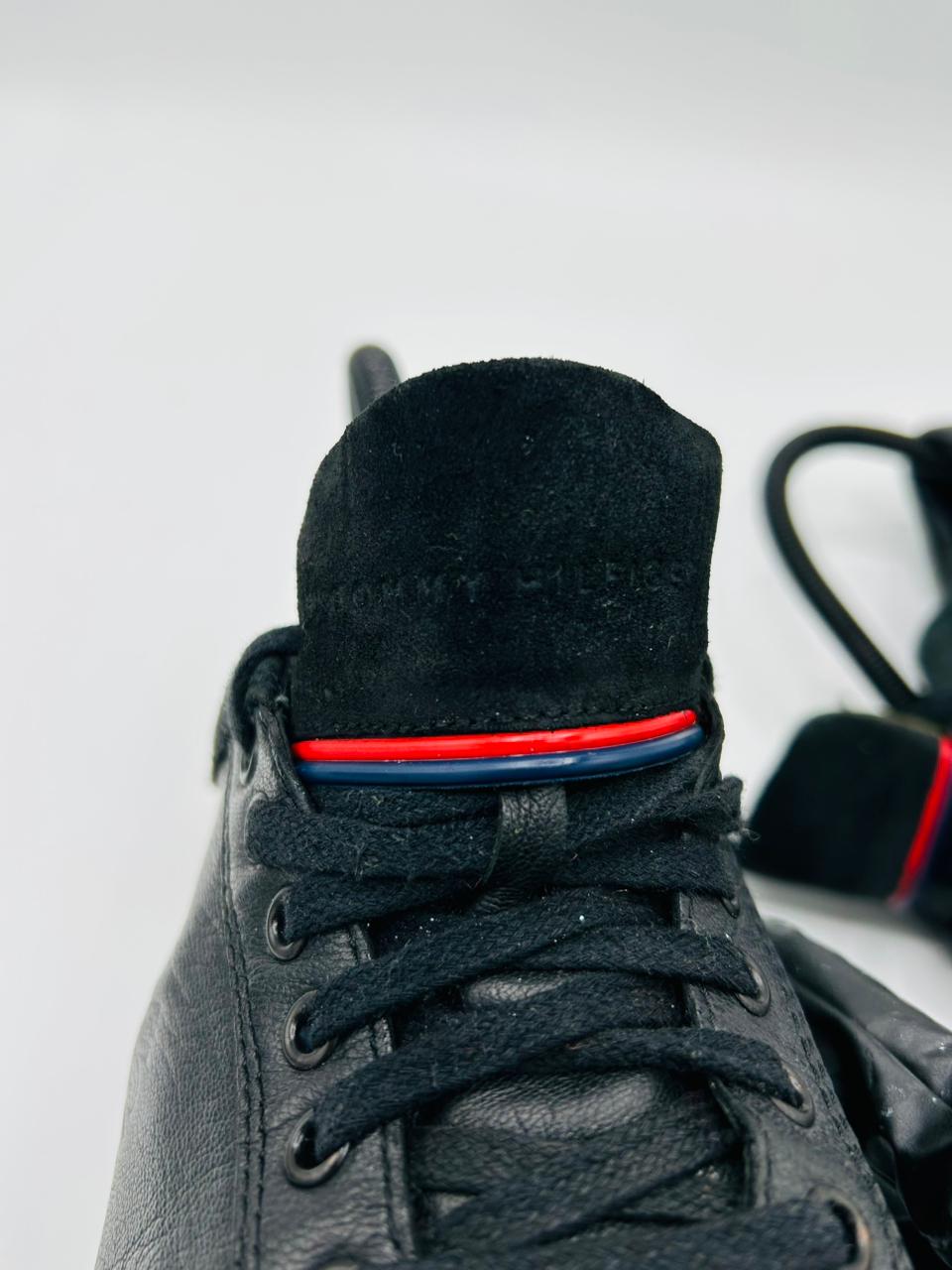 Tommy Hilfiger Black Leather Sneakers