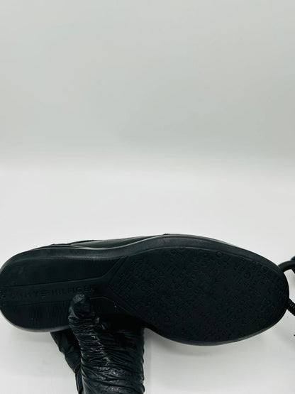 Tommy Hilfiger Black Leather Sneakers