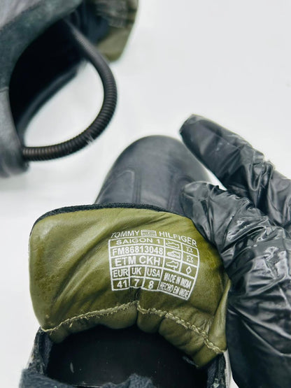 Tommy Hilfiger Black Leather Sneakers