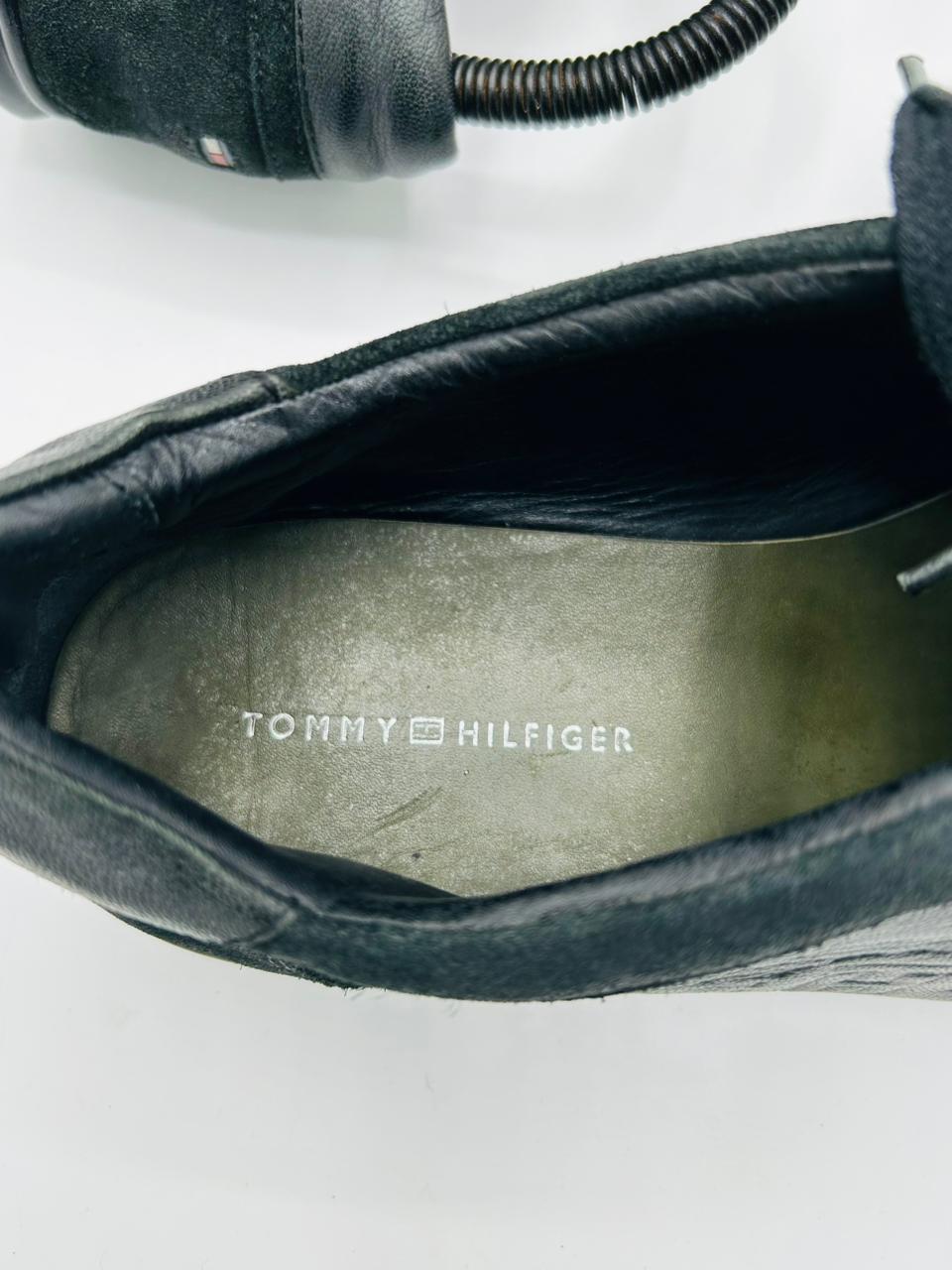 Tommy Hilfiger Black Leather Sneakers