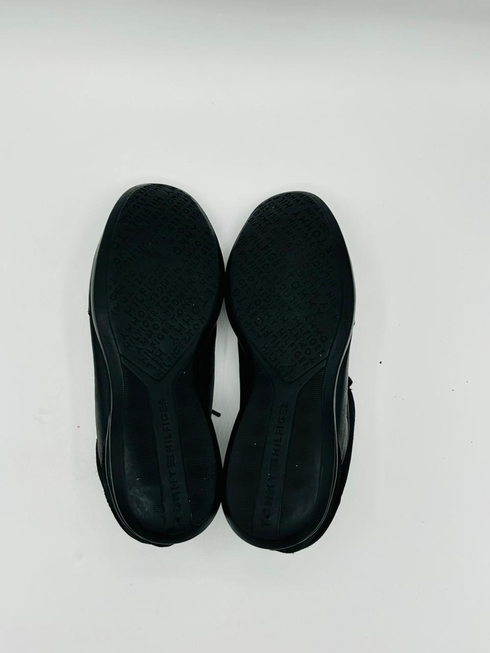 Tommy Hilfiger Black Leather Sneakers