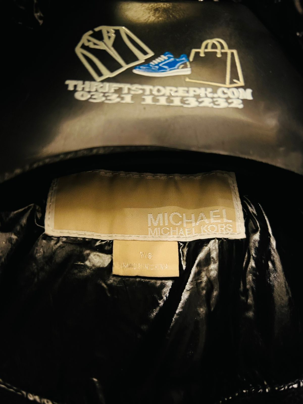 Michael Kors Girls Faux Fur Trim Hooded Puffer Jacket