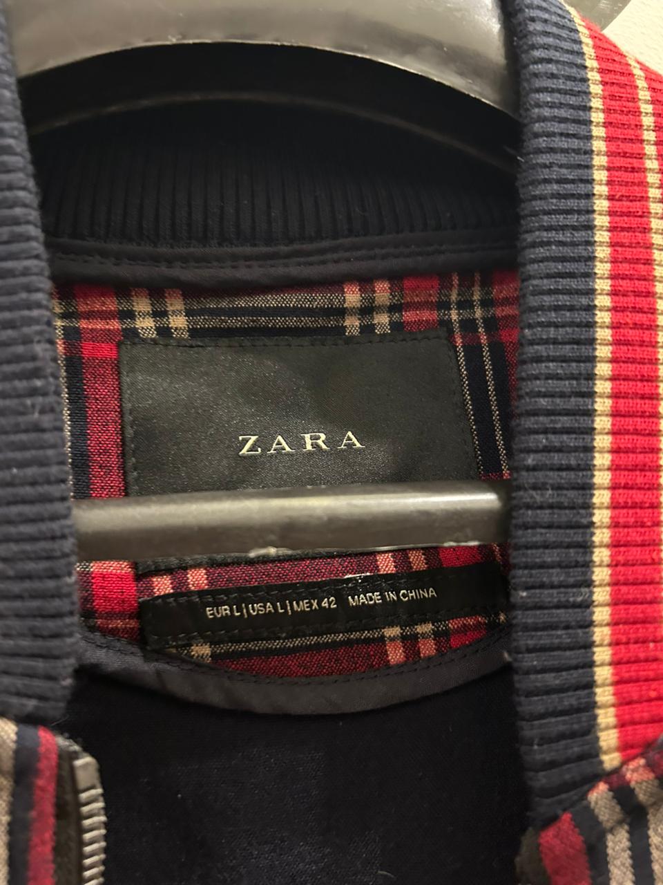 Zara Tartan Plaid Bomber Jacket