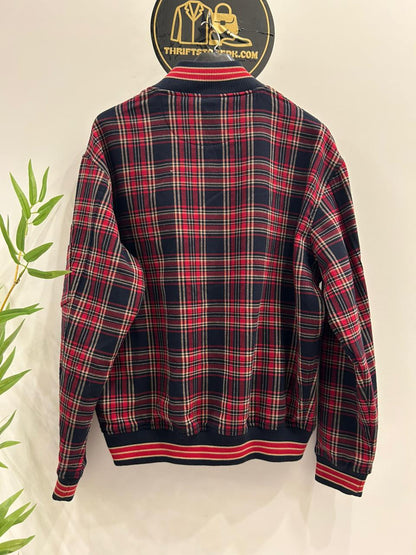 Zara Tartan Plaid Bomber Jacket