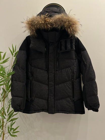 Fila Puffer Jacket with Fur-Trimmed Hood