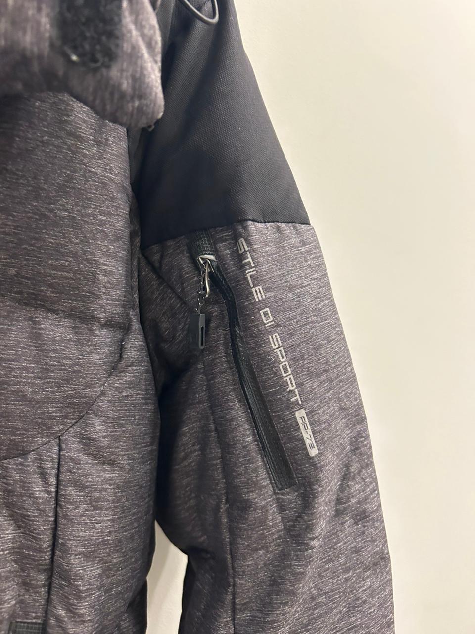 Fila Puffer Jacket with Fur-Trimmed Hood