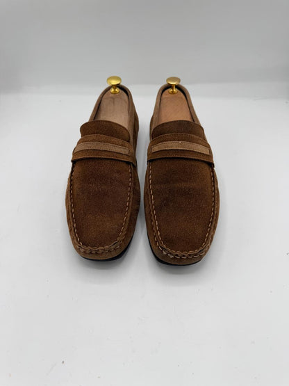 Massimo Dutti Brown Suede Slip-On Loafers