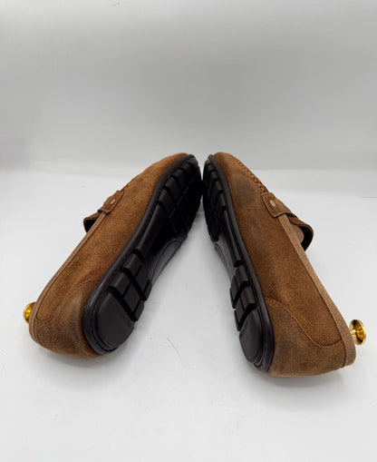 Massimo Dutti Brown Suede Slip-On Loafers