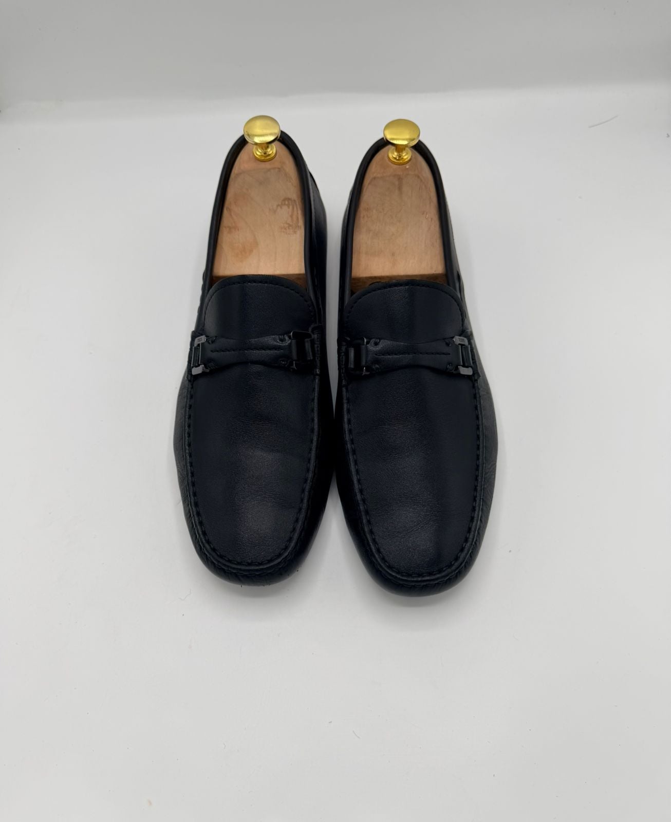 Tod’s Black Leather Slip-On Loafers