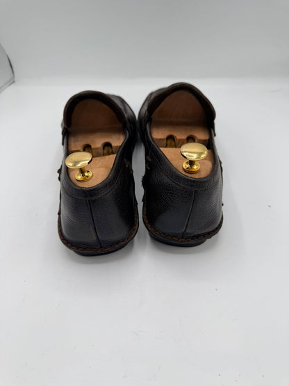 Zegna Black Pebbled Leather Loafers (TSPK 0007)