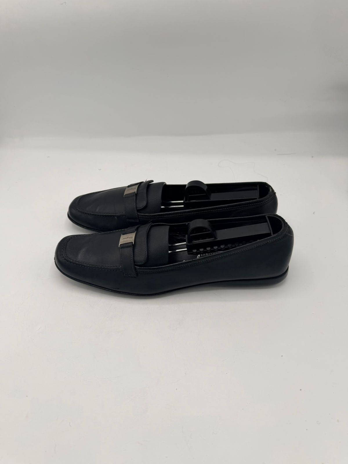 Salvatore Ferragamo Black Leather Gancini Loafers
