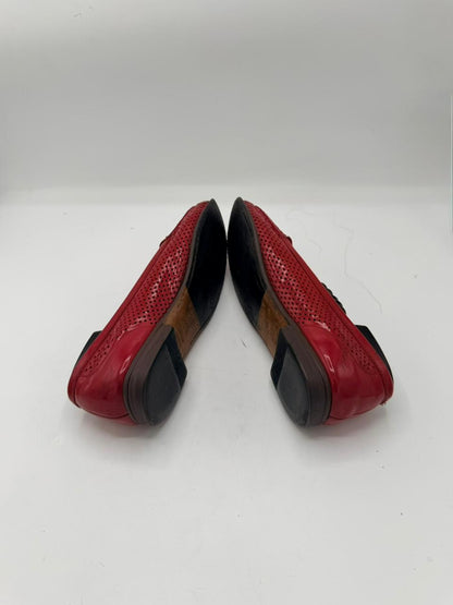 Bally Red Perforated Leather Loafers